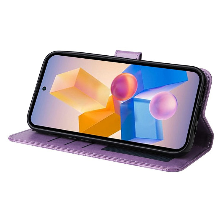 Leather Case for Infinix Smart 8 Plus / Smart 8 Pro 4G / Smart 8 4G / Hot 40i / TECNO Spark 20 / Spark Go 2024 4G / Pop 8 Sunflower Wallet Cover - Purple