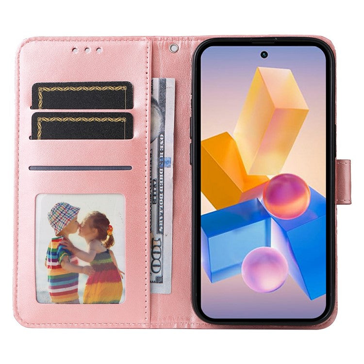 Leather Case for Infinix Smart 8 Plus / Smart 8 Pro 4G / Smart 8 4G / Hot 40i / TECNO Spark 20 / Spark Go 2024 4G / Pop 8 Sunflower Wallet Cover - Pink