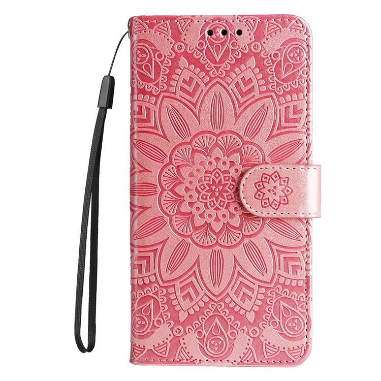 Leather Case for Infinix Smart 8 Plus / Smart 8 Pro 4G / Smart 8 4G / Hot 40i / TECNO Spark 20 / Spark Go 2024 4G / Pop 8 Sunflower Wallet Cover - Pink