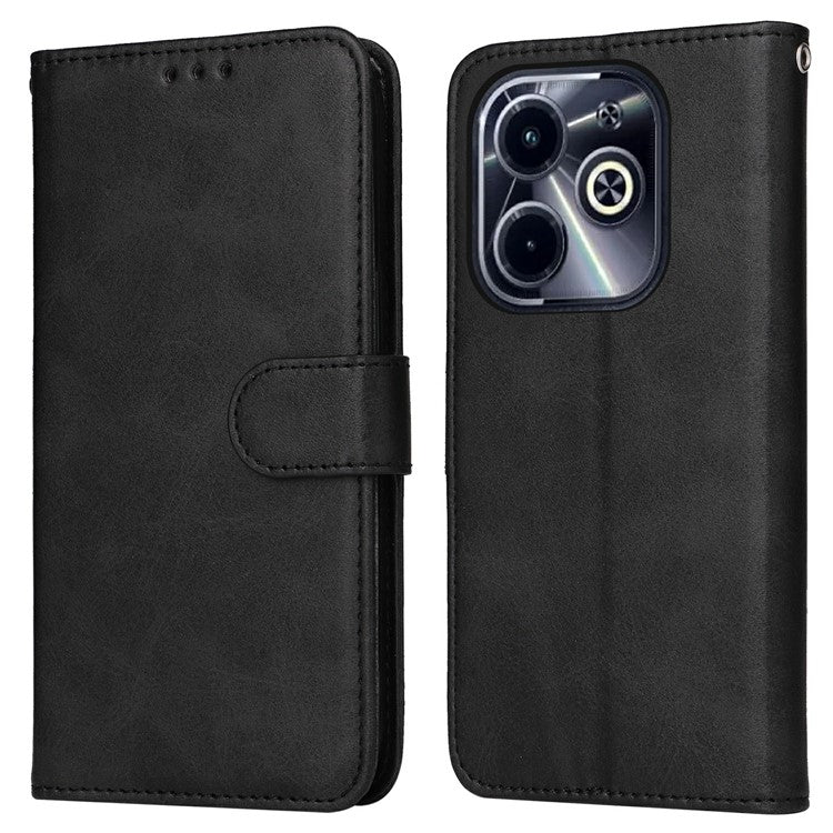 Wallet Case for Infinix Smart 8 Plus / Smart 8 Pro 4G / Smart 8 4G / Hot 40i / TECNO Spark 20 / Spark Go 2024 4G Leather Phone Cover - Black