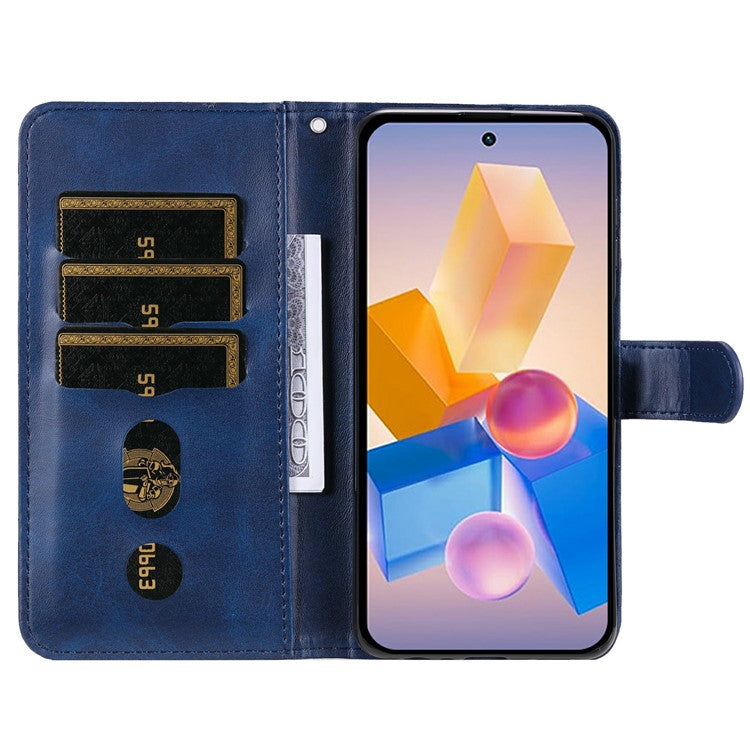 Zipper Wallet Case for Infinix Smart 8 Plus / Smart 8 Pro 4G / Smart 8 4G / Hot 40i / TECNO Spark 20 / Spark Go 2024 4G Leather Cover - Blue