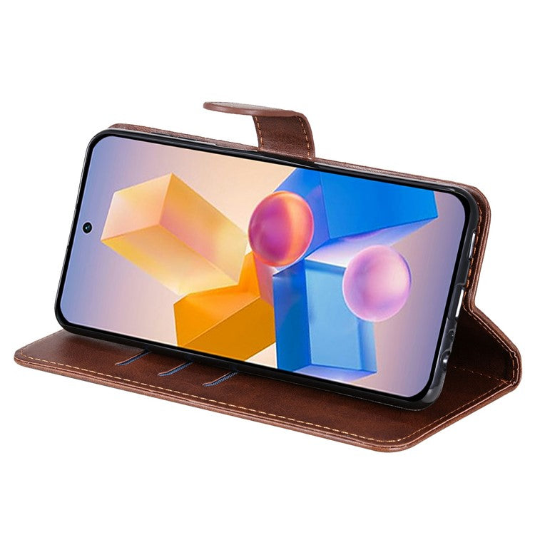 Zipper Wallet Case for Infinix Smart 8 Plus / Smart 8 Pro 4G / Smart 8 4G / Hot 40i / TECNO Spark 20 / Spark Go 2024 4G Leather Cover - Brown