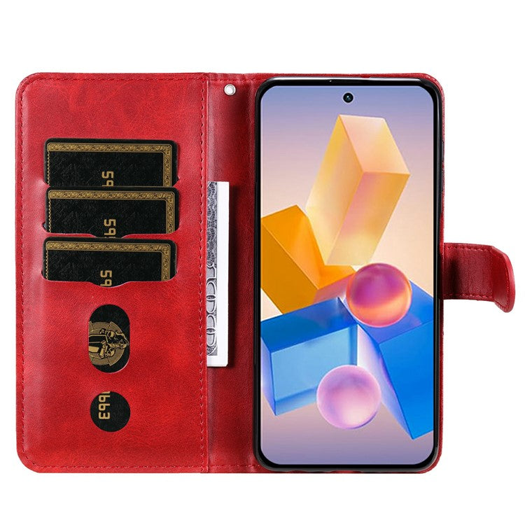 Zipper Wallet Case for Infinix Smart 8 Plus / Smart 8 Pro 4G / Smart 8 4G / Hot 40i / TECNO Spark 20 / Spark Go 2024 4G Leather Cover - Red