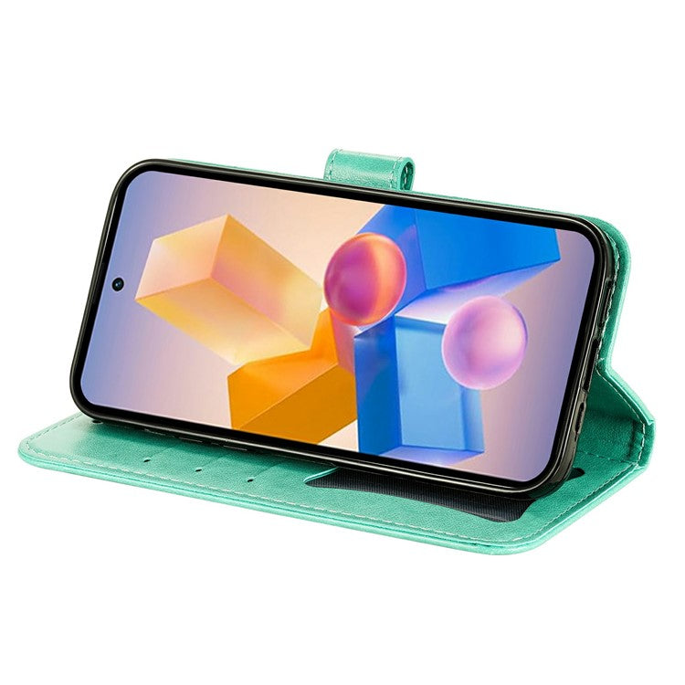 Leather Case for Infinix Smart 8 Plus / Smart 8 Pro 4G / Smart 8 4G / Hot 40i / TECNO Spark 20 / Spark Go 2024 4G Flower Phone Cover - Green