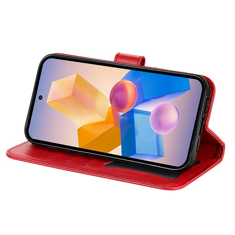 Leather Case for Infinix Smart 8 Plus / Smart 8 Pro 4G / Smart 8 4G / Hot 40i / TECNO Spark 20 / Spark Go 2024 4G Flower Phone Cover - Red