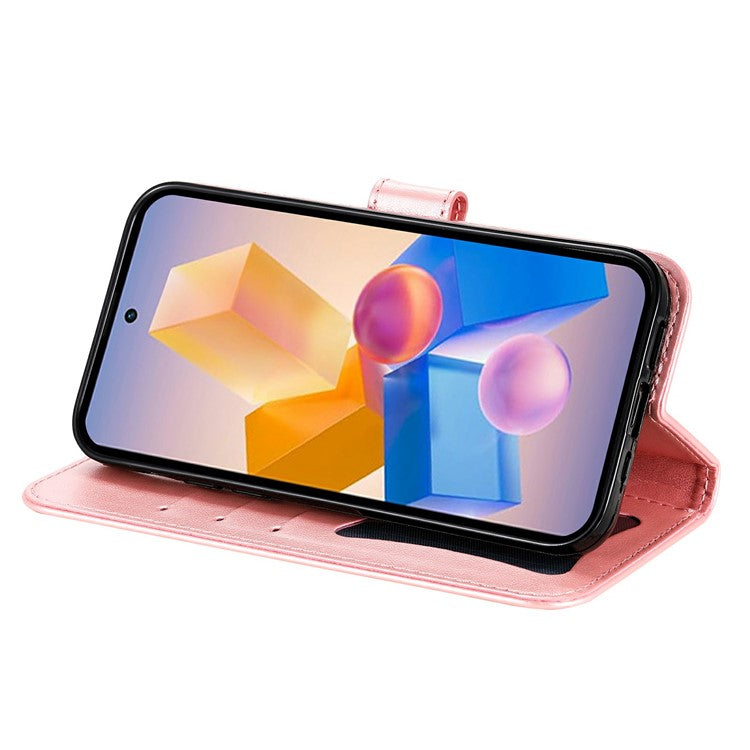 Leather Case for Infinix Smart 8 Plus / Smart 8 Pro 4G / Smart 8 4G / Hot 40i / TECNO Spark 20 / Spark Go 2024 4G Flower Phone Cover - Pink