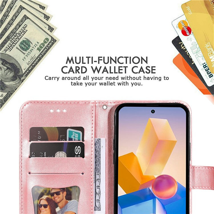 Leather Case for Infinix Smart 8 Plus / Smart 8 Pro 4G / Smart 8 4G / Hot 40i / TECNO Spark 20 / Spark Go 2024 4G Flower Phone Cover - Pink