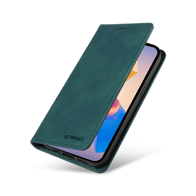 BETOPNICE 003 Wallet Case for Infinix Smart 8 Plus / Smart 8 Pro 4G / Smart 8 4G / Hot 40i / TECNO Spark Go 2024 4G Leather Phone Cover - Green