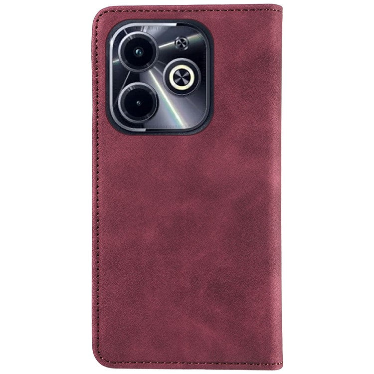 BETOPNICE 003 Wallet Case for Infinix Smart 8 Plus / Smart 8 Pro 4G / Smart 8 4G / Hot 40i / TECNO Spark Go 2024 4G Leather Phone Cover - Red