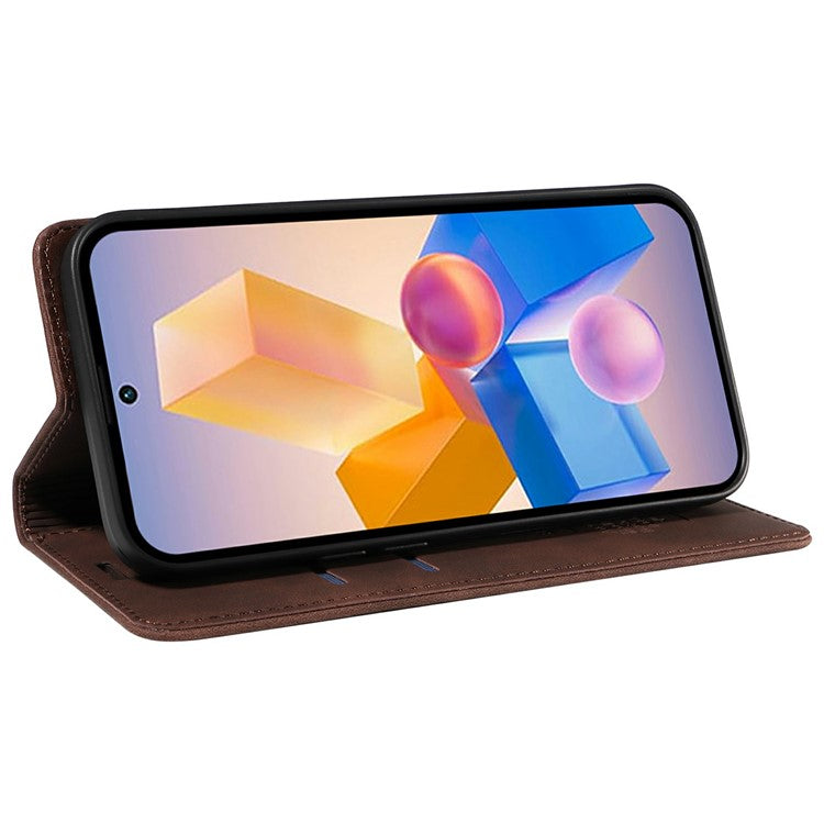 BETOPNICE 003 Wallet Case for Infinix Smart 8 Plus / Smart 8 Pro 4G / Smart 8 4G / Hot 40i / TECNO Spark Go 2024 4G Leather Phone Cover - Brown