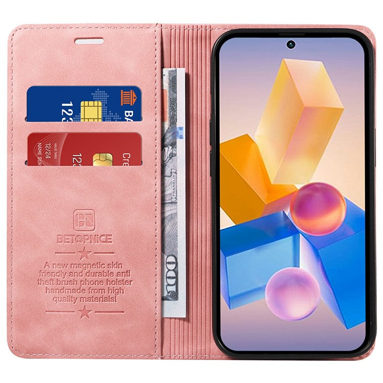 BETOPNICE 003 Wallet Case for Infinix Smart 8 Plus / Smart 8 Pro 4G / Smart 8 4G / Hot 40i / TECNO Spark Go 2024 4G Leather Phone Cover - Pink