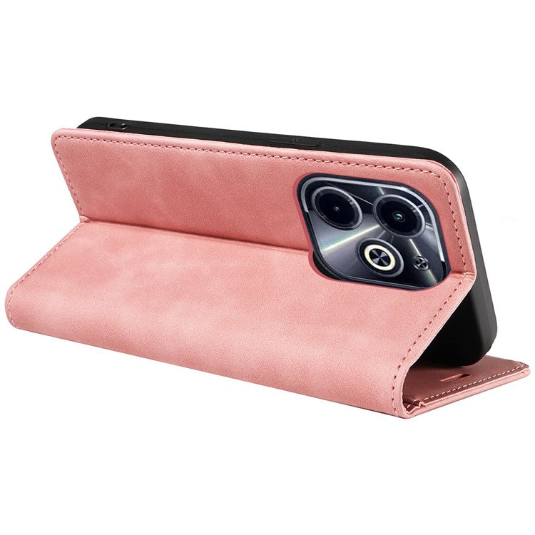 BETOPNICE 003 Wallet Case for Infinix Smart 8 Plus / Smart 8 Pro 4G / Smart 8 4G / Hot 40i / TECNO Spark Go 2024 4G Leather Phone Cover - Pink