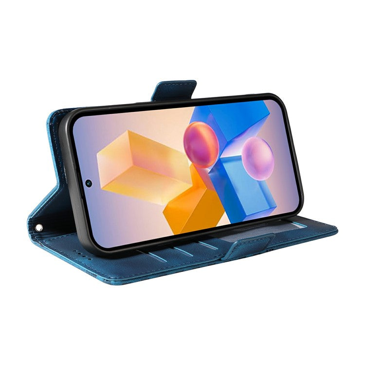 Leather Case for Infinix Smart 8 Plus / Smart 8 Pro 4G / Smart 8 4G / Hot 40i / TECNO Spark 20 / Spark Go 2024 4G Phone Cover - Blue