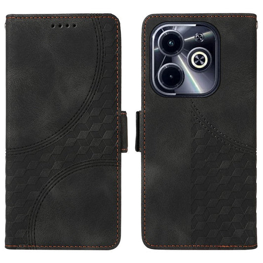 Leather Case for Infinix Smart 8 Plus / Smart 8 Pro 4G / Smart 8 4G / Hot 40i / TECNO Spark 20 / Spark Go 2024 4G Phone Cover - Black