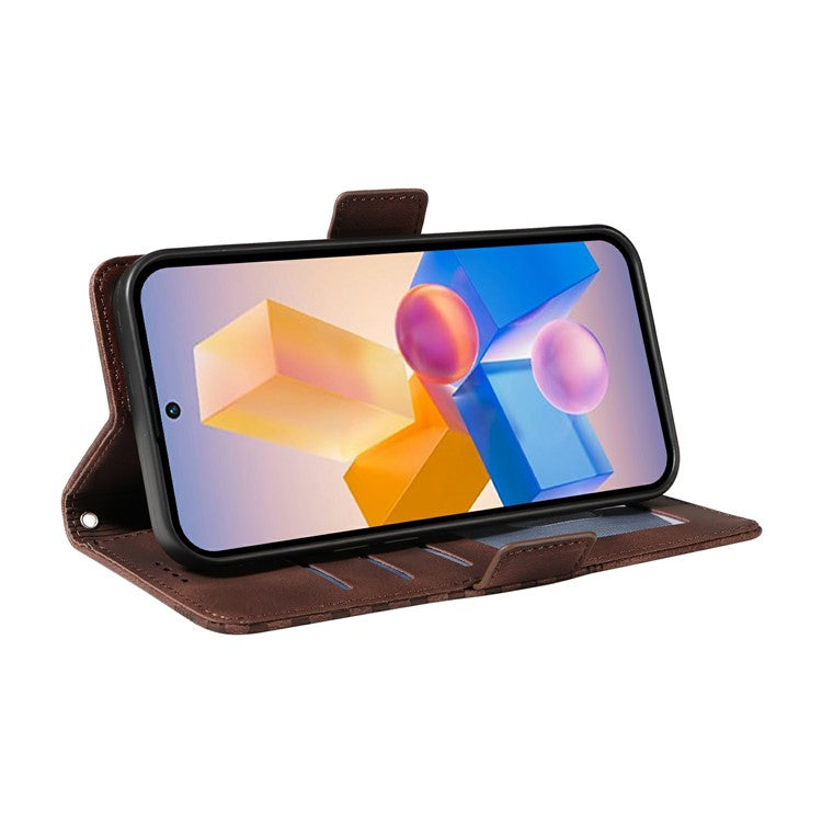 Leather Case for Infinix Smart 8 Plus / Smart 8 Pro 4G / Smart 8 4G / Hot 40i / TECNO Spark 20 / Spark Go 2024 4G Phone Cover - Brown