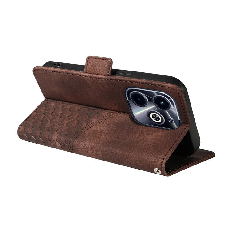 Leather Case for Infinix Smart 8 Plus / Smart 8 Pro 4G / Smart 8 4G / Hot 40i / TECNO Spark 20 / Spark Go 2024 4G Phone Cover - Brown