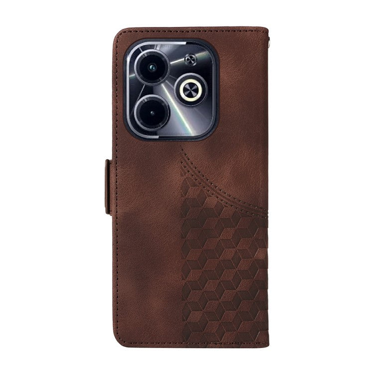 Leather Case for Infinix Smart 8 Plus / Smart 8 Pro 4G / Smart 8 4G / Hot 40i / TECNO Spark 20 / Spark Go 2024 4G Phone Cover - Brown