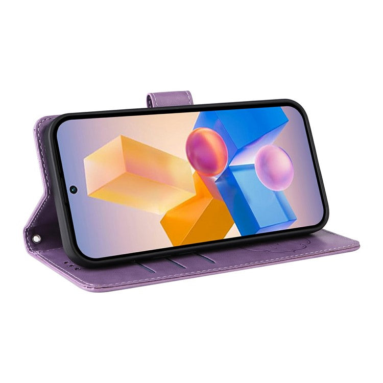 Leather Case for Infinix Smart 8 Plus / Smart 8 Pro 4G / Smart 8 4G / Hot 40i / TECNO Spark 20 / Spark Go 2024 4G Butterfly Floral Cover - Purple