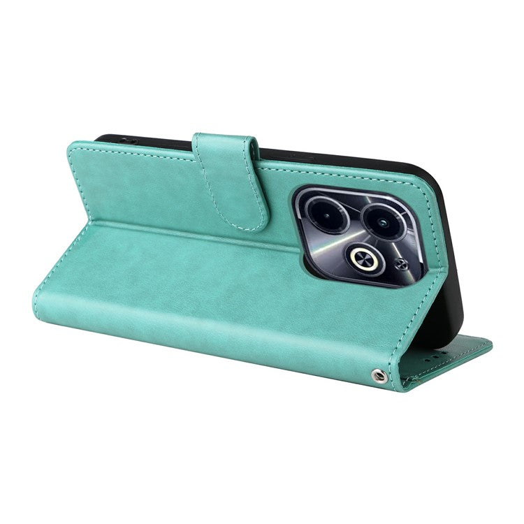 Leather Case for Infinix Smart 8 Plus / Smart 8 Pro 4G / Smart 8 4G / Hot 40i / TECNO Spark 20 / Spark Go 2024 4G Butterfly Floral Cover - Green