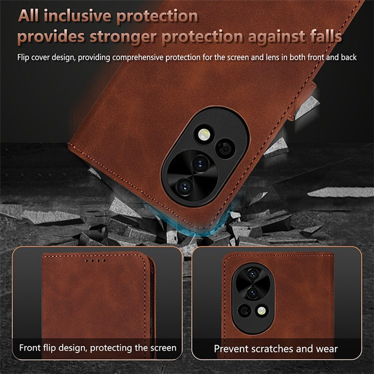 AZNS For Huawei nova 13 Case PU Leather Wallet Phone Cover - Brown