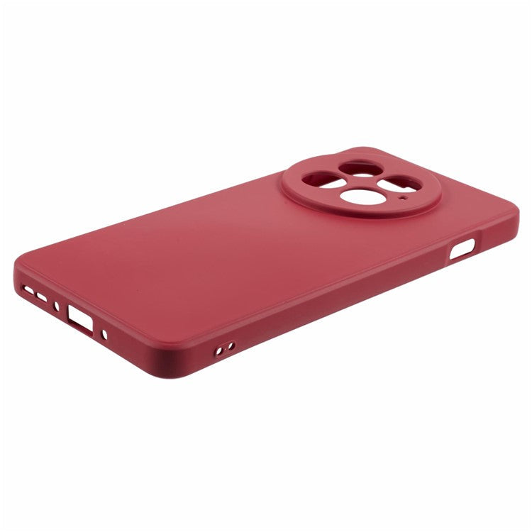 For OnePlus 13 Case TPU Back Soft Anti-Scratch Fiber Lining Phone Cover - Hawthorn Red