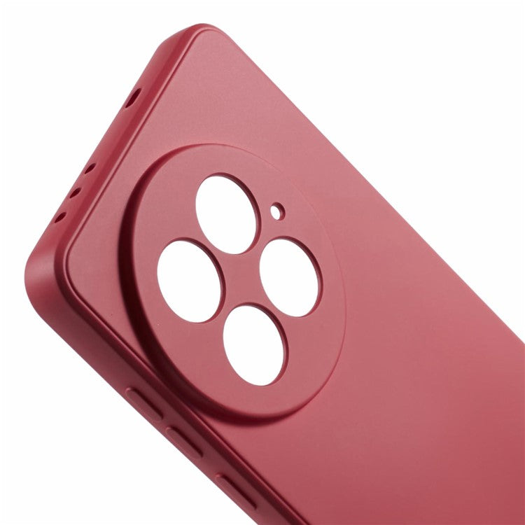 For OnePlus 13 Case TPU Back Soft Anti-Scratch Fiber Lining Phone Cover - Hawthorn Red