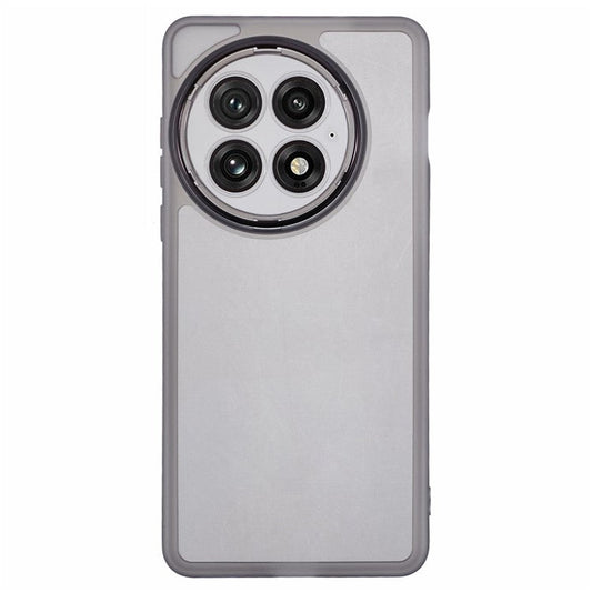 For OnePlus 13 Case Electroplated Camera Frame TPU Phone Cover - Transparent Black