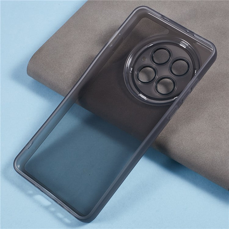 For OnePlus 13 Case Electroplated Camera Frame TPU Phone Cover - Transparent Black