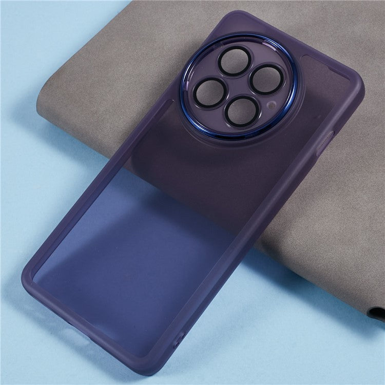 For OnePlus 13 Case Electroplated Camera Frame TPU Phone Cover - Transparent Purple