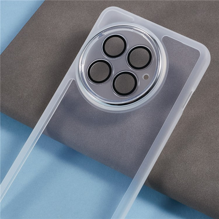 For OnePlus 13 Case Electroplated Camera Frame TPU Phone Cover - Transparent White