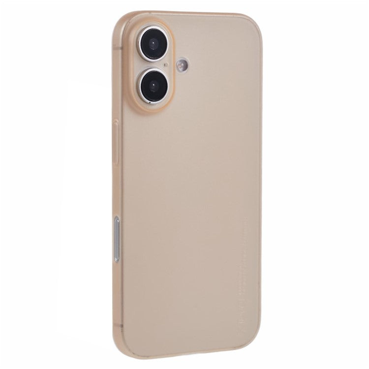 X-LEVEL For iPhone 16 Case Hard PP Matte Phone Cover 0.18mm Ultra-Thin - Desert Gold