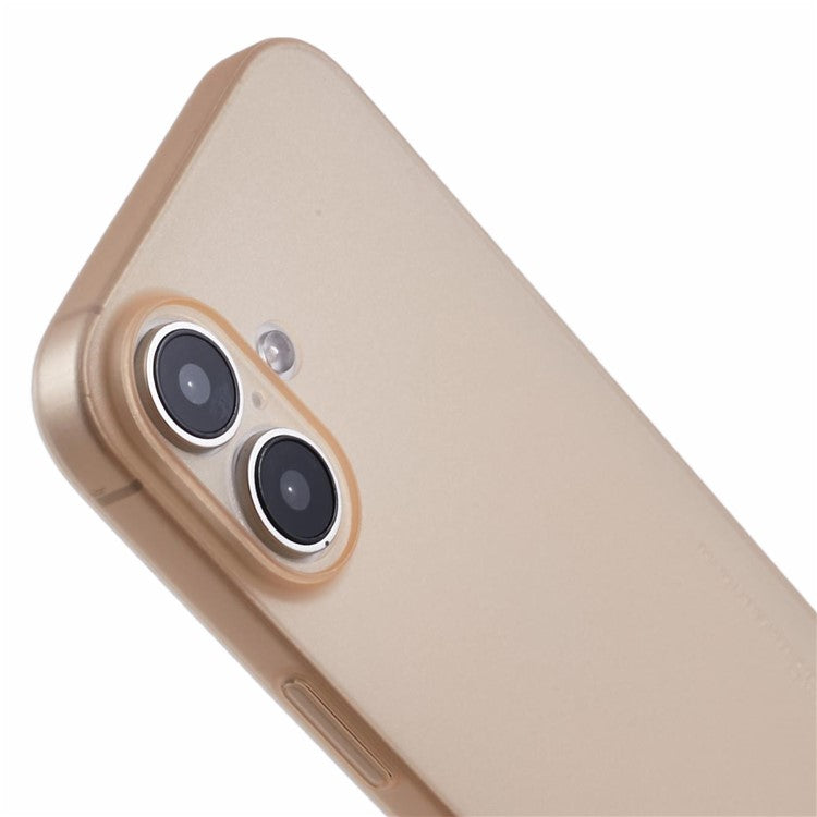 X-LEVEL For iPhone 16 Case Hard PP Matte Phone Cover 0.18mm Ultra-Thin - Desert Gold