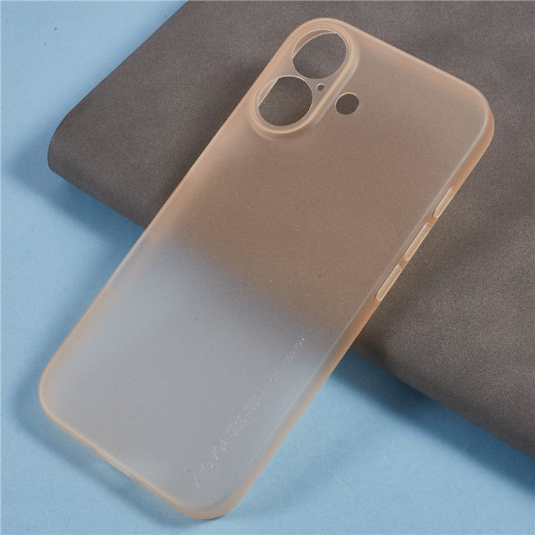 X-LEVEL For iPhone 16 Case Hard PP Matte Phone Cover 0.18mm Ultra-Thin - Desert Gold