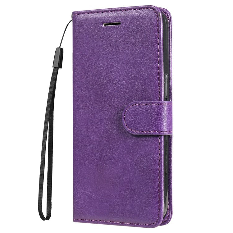 For Google Pixel 9a Case Solid Color Leather Phone Cover Wallet Stand - Purple