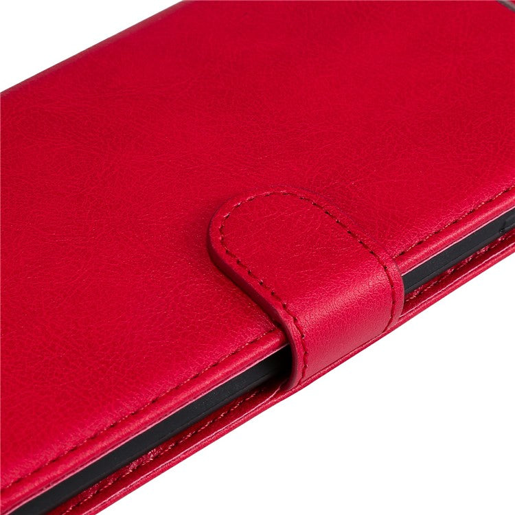 For Google Pixel 9a Case Solid Color Leather Phone Cover Wallet Stand - Red