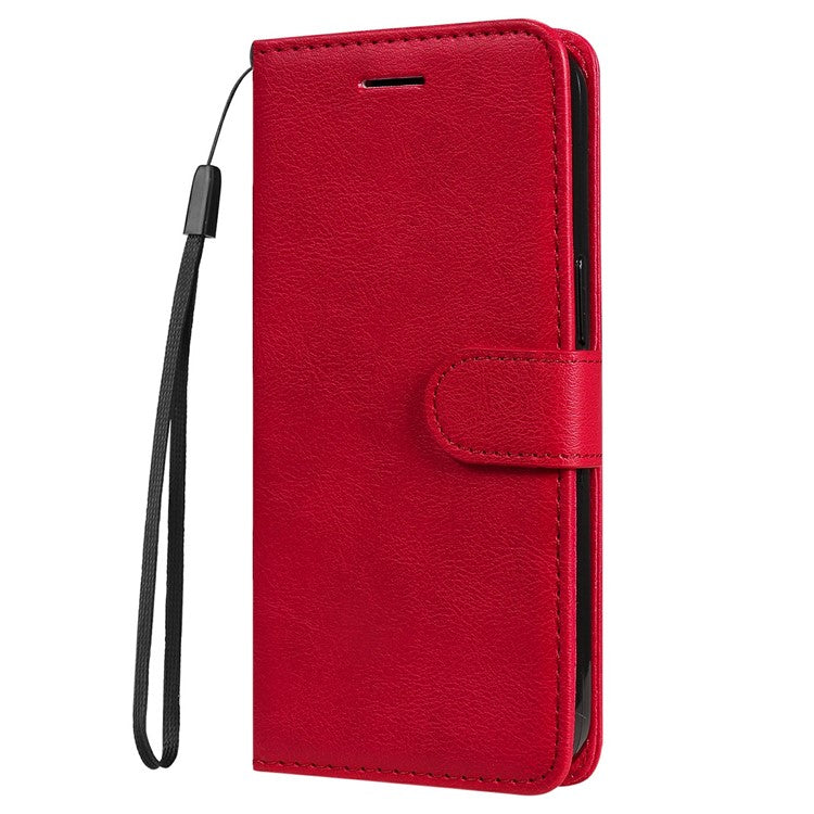 For Google Pixel 9a Case Solid Color Leather Phone Cover Wallet Stand - Red