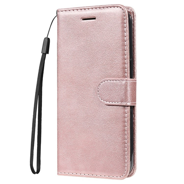 For Google Pixel 9a Case Solid Color Leather Phone Cover Wallet Stand - Rose Gold
