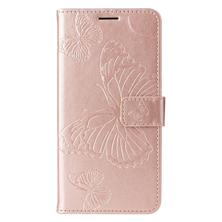 For Google Pixel 9a Case Butterfly Leather Phone Cover  - Rose Gold
