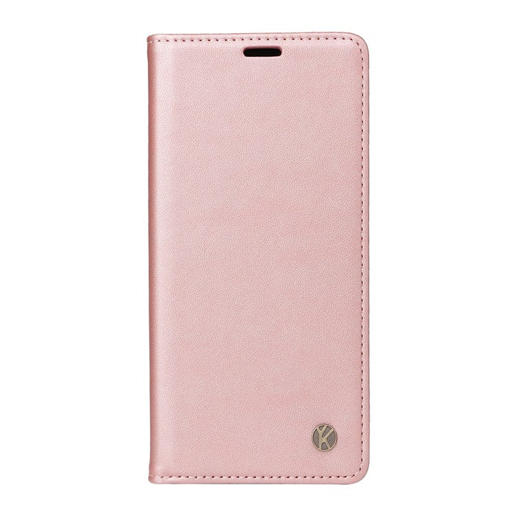 YIKATU YK-001 For Google Pixel 9a Case Stand Leather Phone Cover Strong Magnetic Closure - Rose Gold