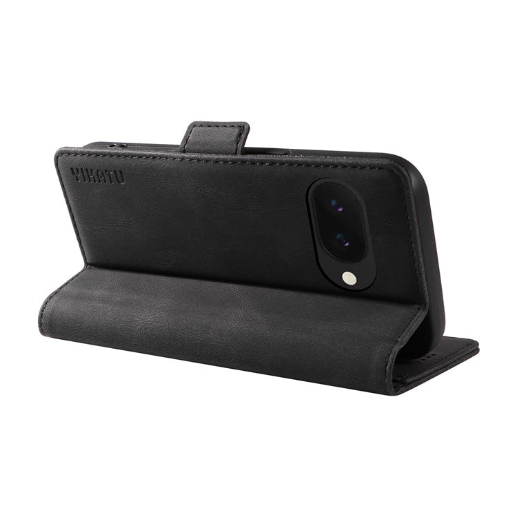 YIKATU YK-005 For Google Pixel 9a Case PU Leather Wallet Phone Cover Skin Touch Feeling - Black