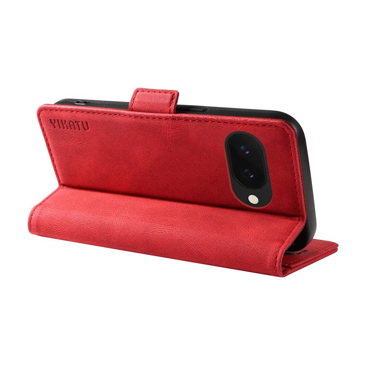 YIKATU YK-005 For Google Pixel 9a Case PU Leather Wallet Phone Cover Skin Touch Feeling - Red