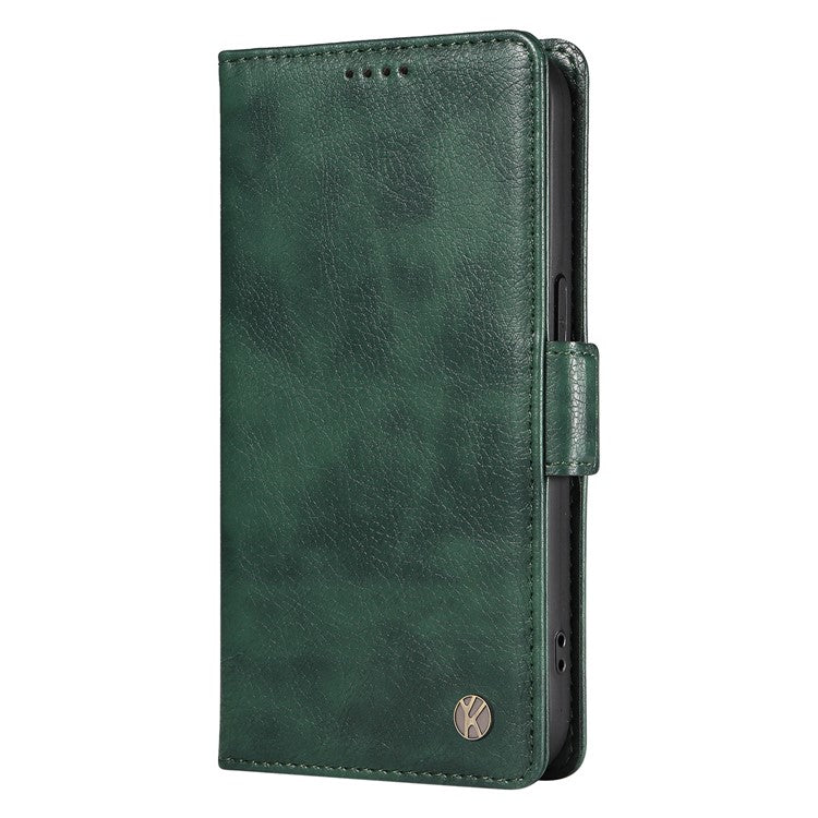 YIKATU YK-007 For Google Pixel 9a Case Side Buckle PU Leather Phone Cover Litchi Texture - Green