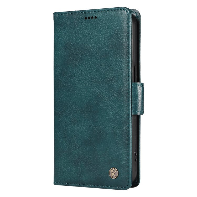 YIKATU YK-007 For Google Pixel 9a Case Side Buckle PU Leather Phone Cover Litchi Texture - Blue