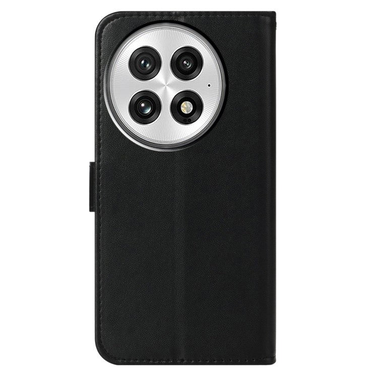 For OnePlus 13 Case with Card Holder PU Leather Flip Wallet Phone Cover - Black