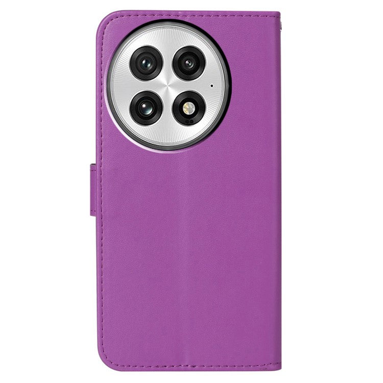 For OnePlus 13 Case with Card Holder PU Leather Flip Wallet Phone Cover - Purple