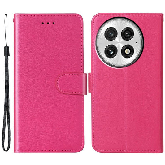 For OnePlus 13 Case with Card Holder PU Leather Flip Wallet Phone Cover - Rose