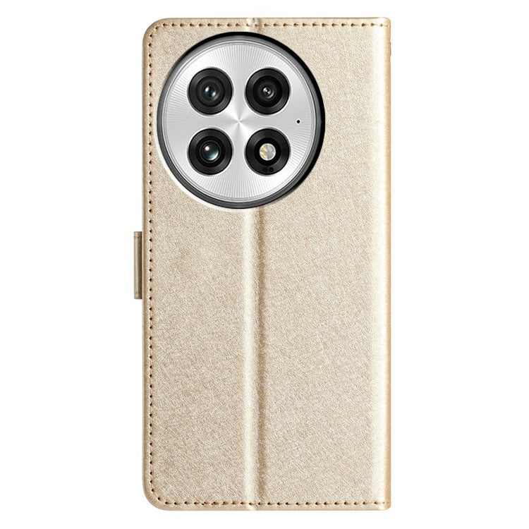 For OnePlus 13 Wallet Case Leather Folio Phone Cover Magnetic Clasp - Gold