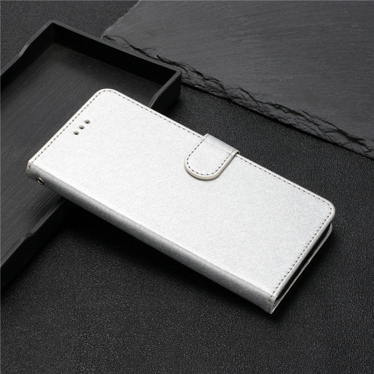 For OnePlus 13 Wallet Case Leather Folio Phone Cover Magnetic Clasp - Silver
