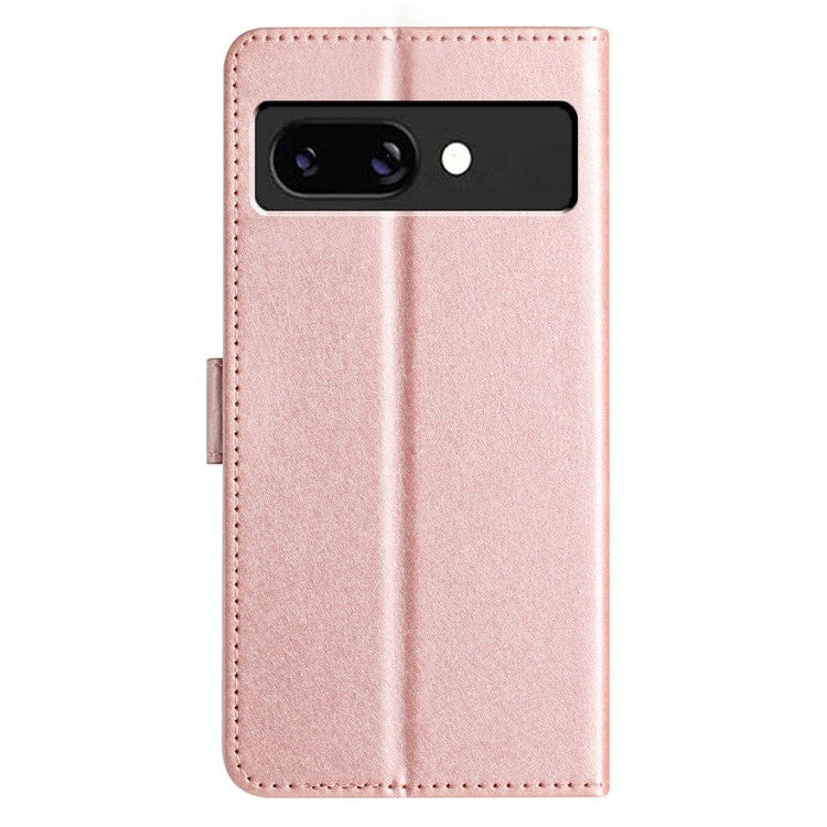 For Google Pixel 9a Wallet Case Leather Folio Phone Cover Magnetic Clasp - Rose Gold