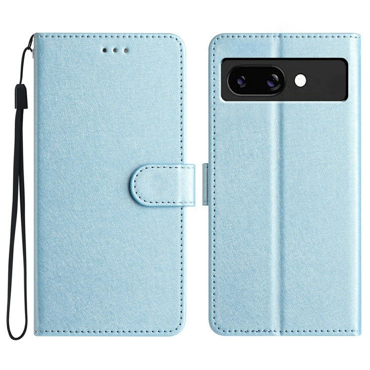 For Google Pixel 9a Wallet Case Leather Folio Phone Cover Magnetic Clasp - Sky Blue